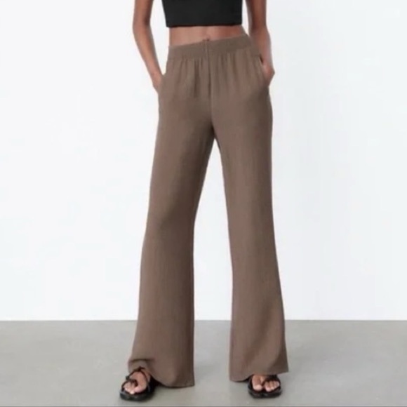 Zara Pants - Zara | Size XS | pull-on flare/wide leg pants | pockets | elastic waistband